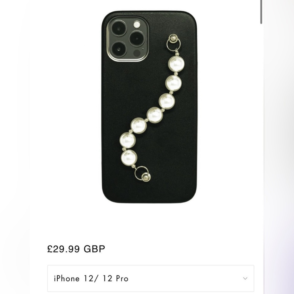 Iphone 12/12 pro pearl beaded handle phone case